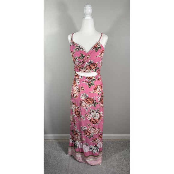 Maaji Dresses & Skirts - Maaji Dress Womens‎ Large Lisse Pink Floral Maxi Vacation Resort Viscose